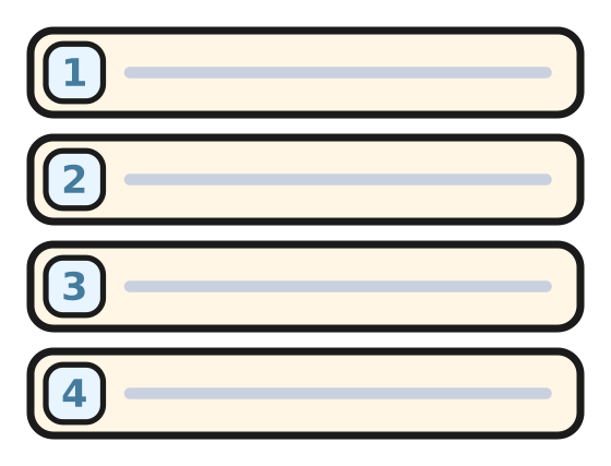 Four empty program lines waiting for cards