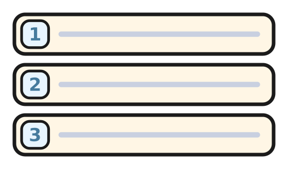 Three numbered program lines