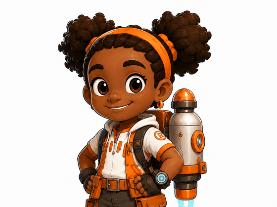 Raven the explorer with her wrist computer