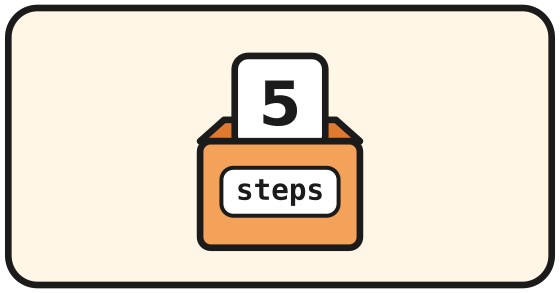 A memory box named steps holding the number 5