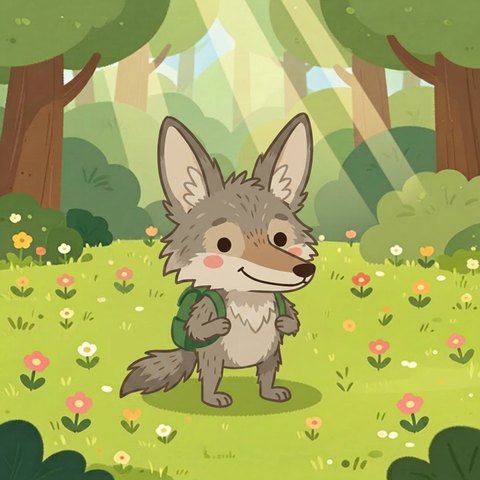 Chris the Coyote with his storyteller satchel