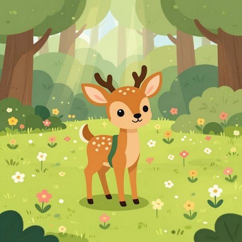 Donnie the Deer with his satchel