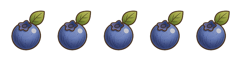A group of 5 berries